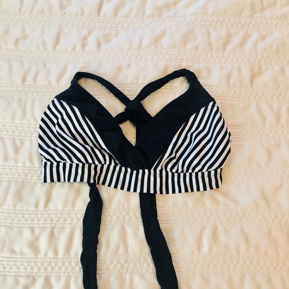 Striped Triangle Bikini Top